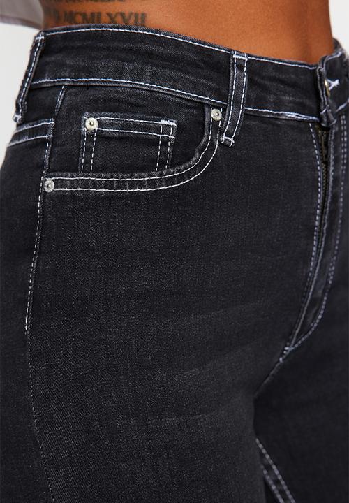 Trendyol - High rise bootcut jeans - black