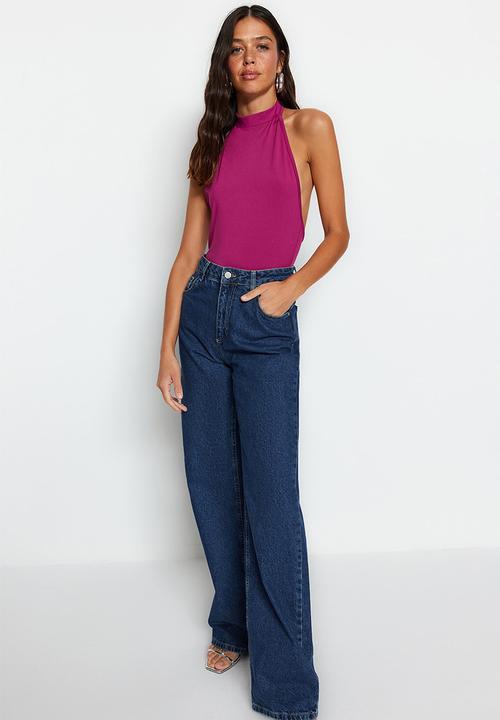 Trendyol - Halter neck backless bodysuit -pink