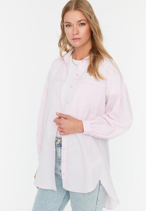 Trendyol - Modest relaxed shirt - pink
