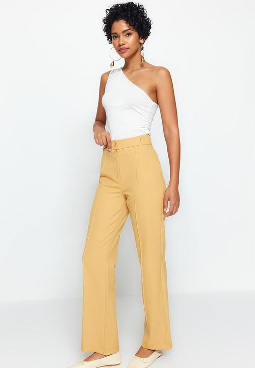 Trendyol - High waist straight leg trousers - brown
