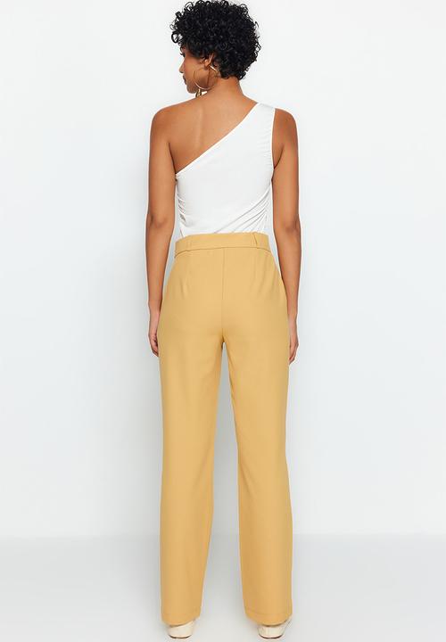 Trendyol - High waist straight leg trousers - brown