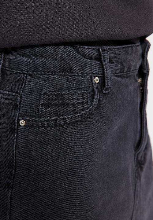 Trendyol - Denim pencil maxi skirt - black
