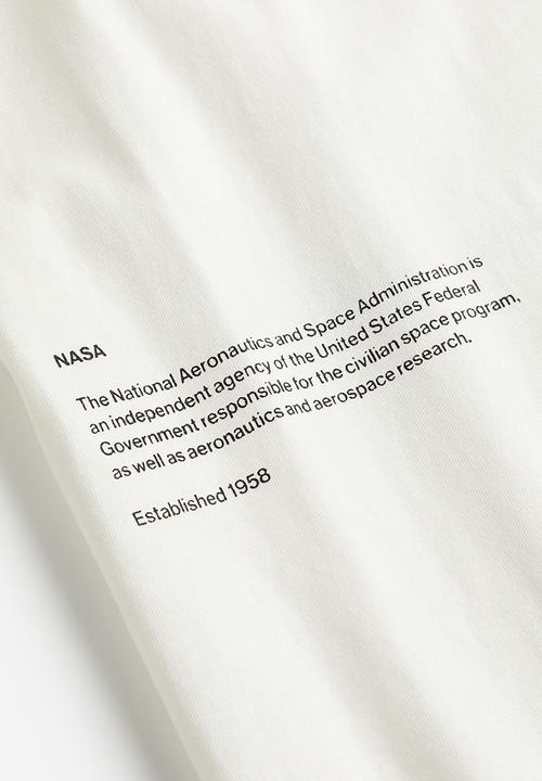 H&M - Relaxed fit T-shirt - white nasa 