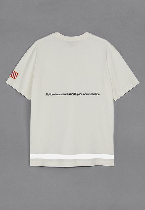 H&M - Relaxed fit T-shirt - white nasa 