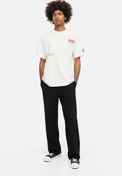 H&M - Relaxed fit T-shirt - white nasa 