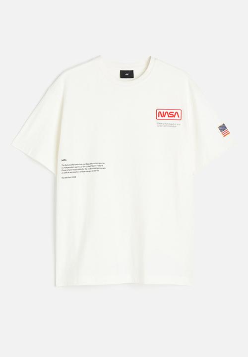 H&M - Relaxed fit T-shirt - white nasa 
