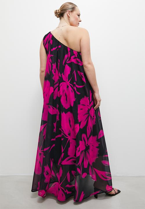 VELVET - Statement asym maxi kaftan dress - print