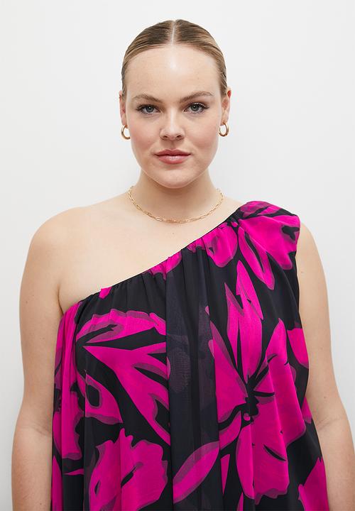 VELVET - Statement asym maxi kaftan dress - print