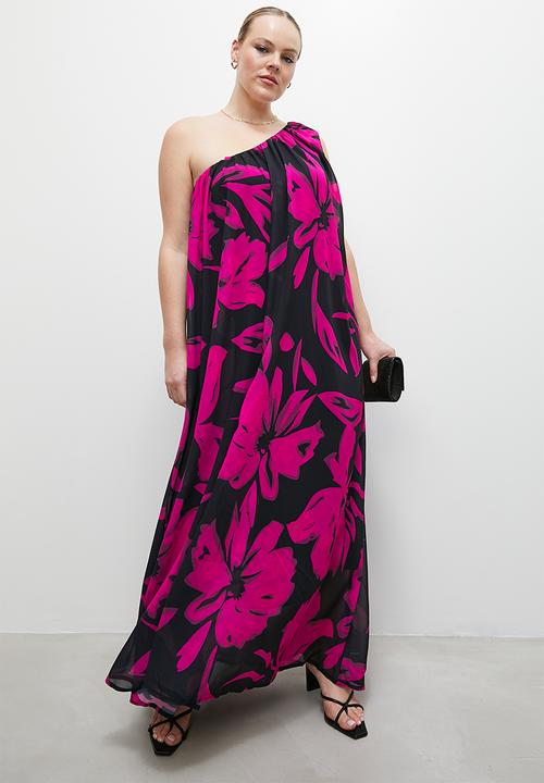 VELVET - Statement asym maxi kaftan dress - print