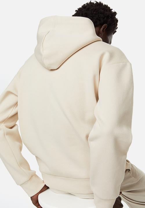 H&M - Relaxed fit printed hoodie - light beige flower