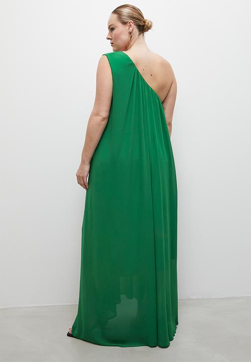 VELVET - Statement asym maxi kaftan dress - green