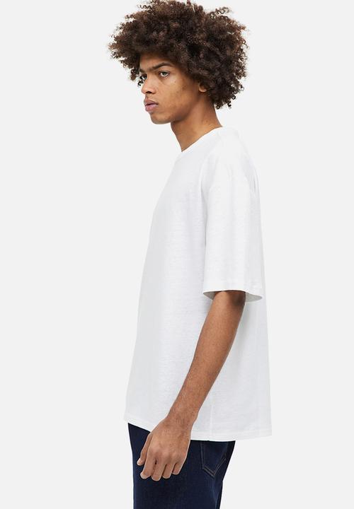 H&M - Relaxed fit linen-blend T-shirt - white