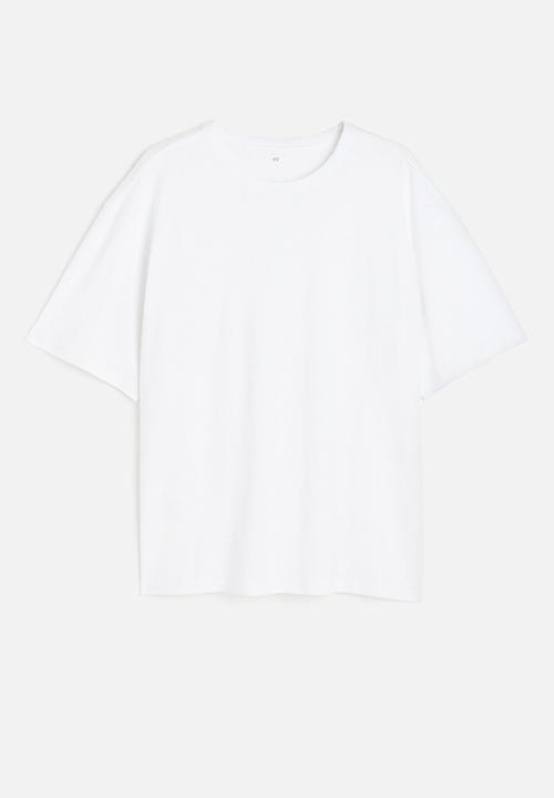 H&M - Relaxed fit linen-blend T-shirt - white