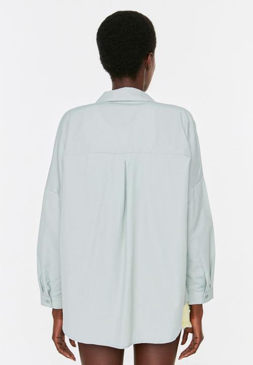 Trendyol - Basic oversized shirt - green