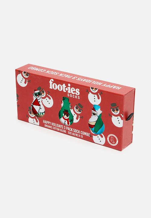 Foot-ies - Happy holidays organic cotton socks - multi