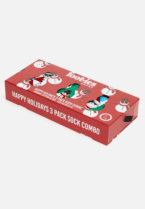 Foot-ies - Happy holidays organic cotton socks - multi