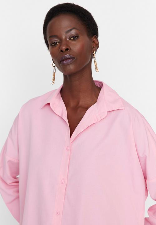 Trendyol - Basic oversized shirt - pink