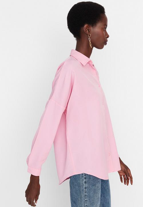 Trendyol - Basic oversized shirt - pink