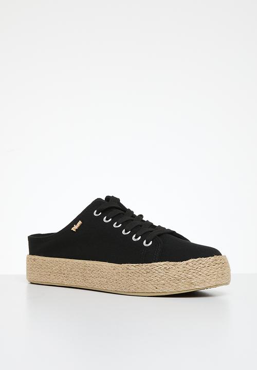 Plum - Lace-up mule - black