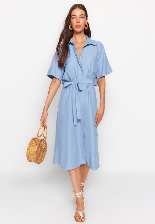 Trendyol - Midi shirt dress - blue