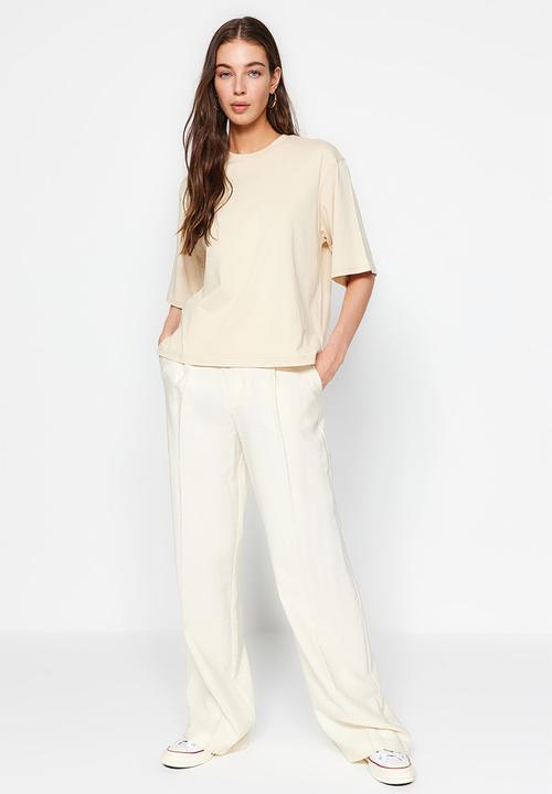 Trendyol - Relaxed tee - beige