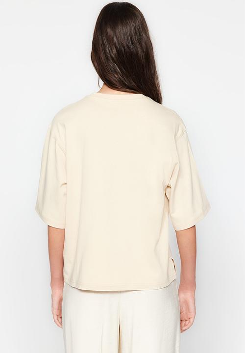 Trendyol - Relaxed tee - beige