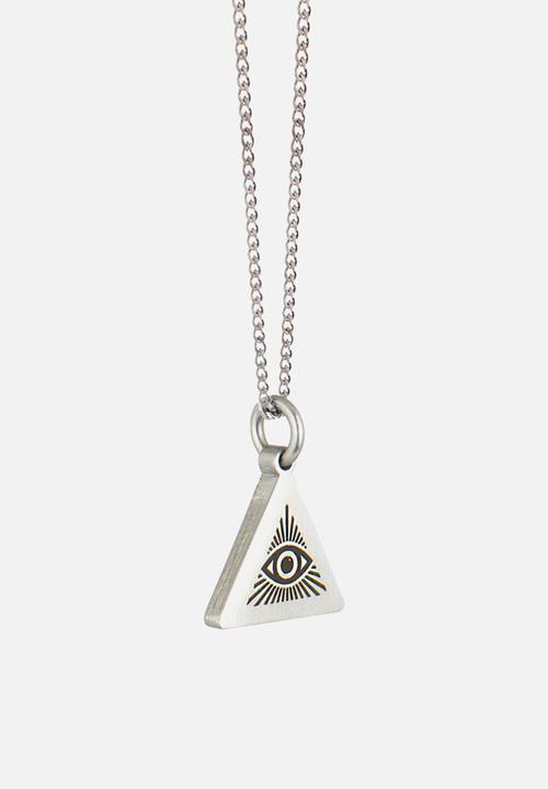 Dan Fuller Jewellery - All Seeing Eye Engraved Triangle Necklace - Silver