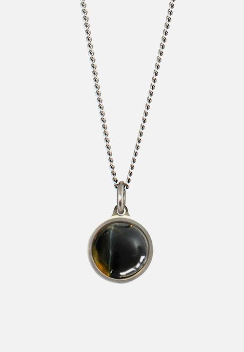Dan Fuller Jewellery - Black Tigers Eye Gem Stone Necklace - Silver