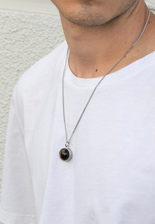 Dan Fuller Jewellery - Black Tigers Eye Gem Stone Necklace - Silver
