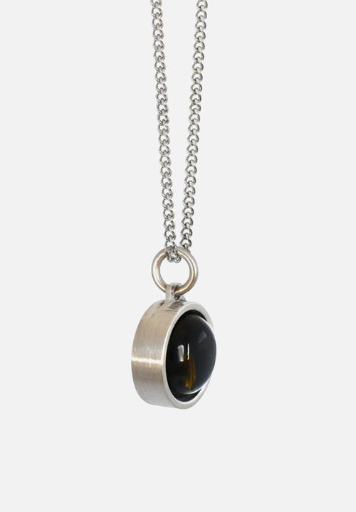 Dan Fuller Jewellery - Black Tigers Eye Gem Stone Necklace - Silver