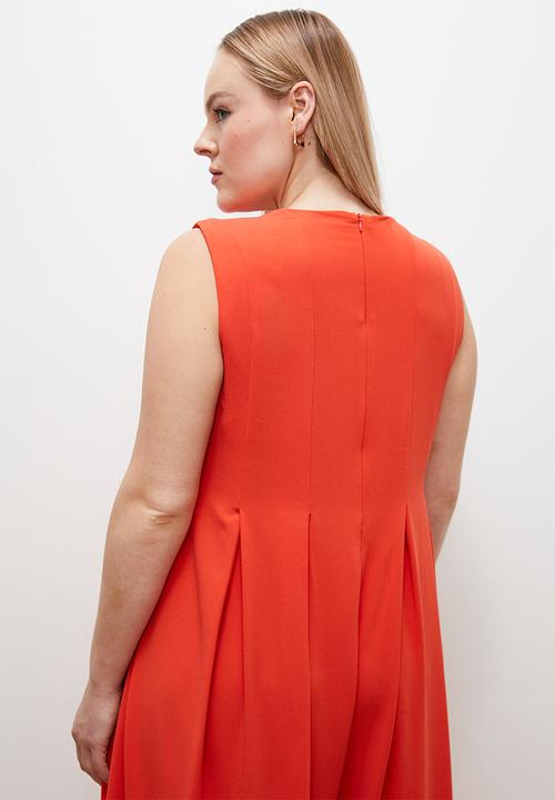 edit - Wide leg pleated jumpsuit - orange