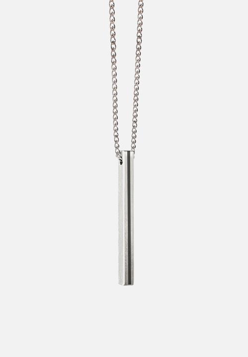 Dan Fuller Jewellery - Engraved Long Bar Necklace - Silver