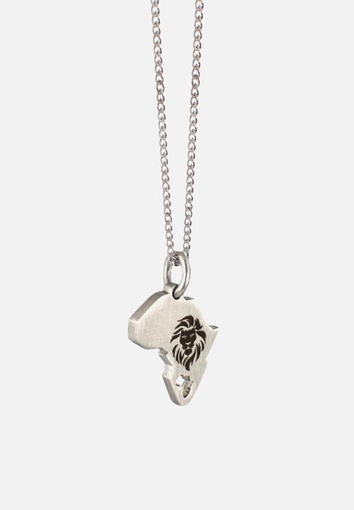 Dan Fuller Jewellery - Lion Engraved Africa in Africa Necklace - Silver