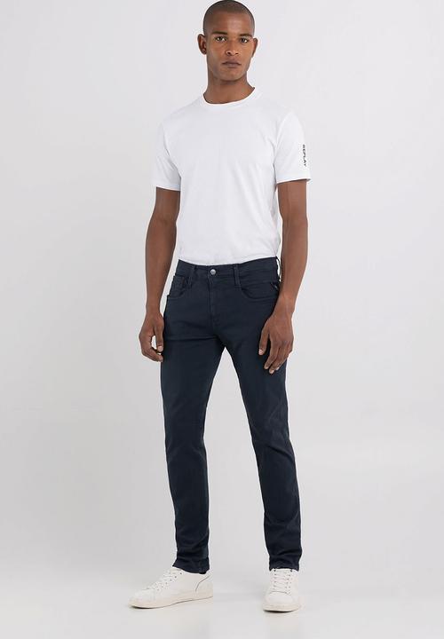 Replay - 10.5 OZ bull hyperflex stretch denim slim - blue