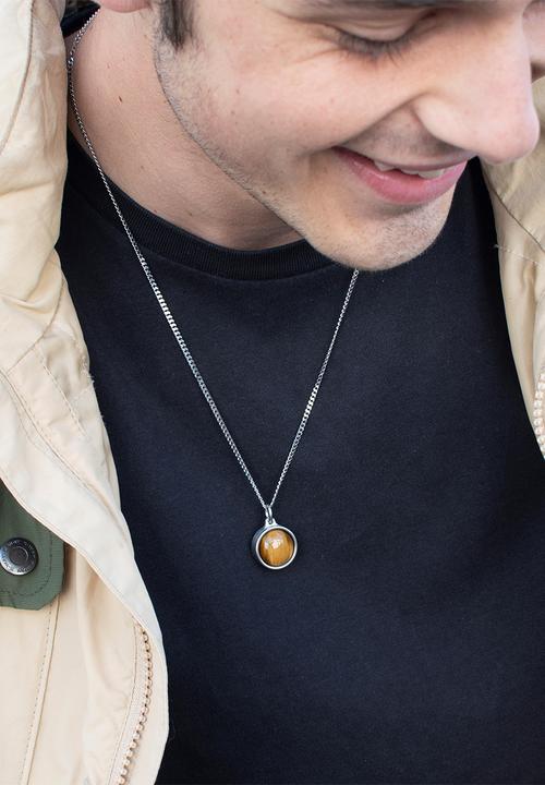 Dan Fuller Jewellery - Tigers Eye Gem Stone Necklace - Silver