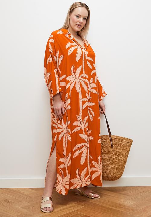 edit - Maxi kaftan dress - palm print