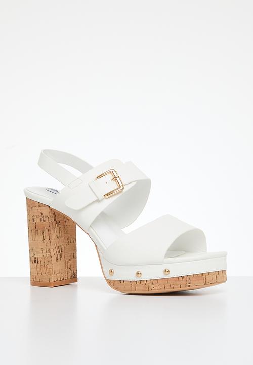 Madison® - Alexis cork detail platform sandal - white