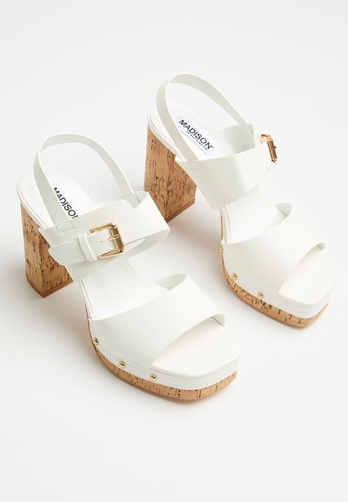 Madison® - Alexis cork detail platform sandal - white