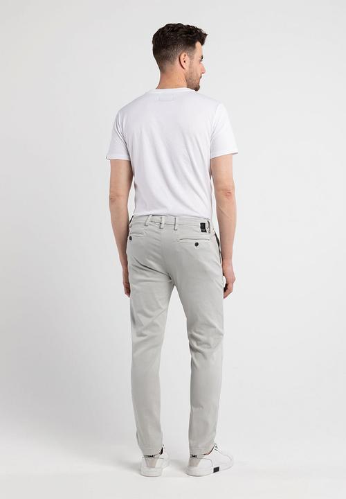 Replay - 10.5 OZ bull hyperflex stretch denim slim - chalk grey