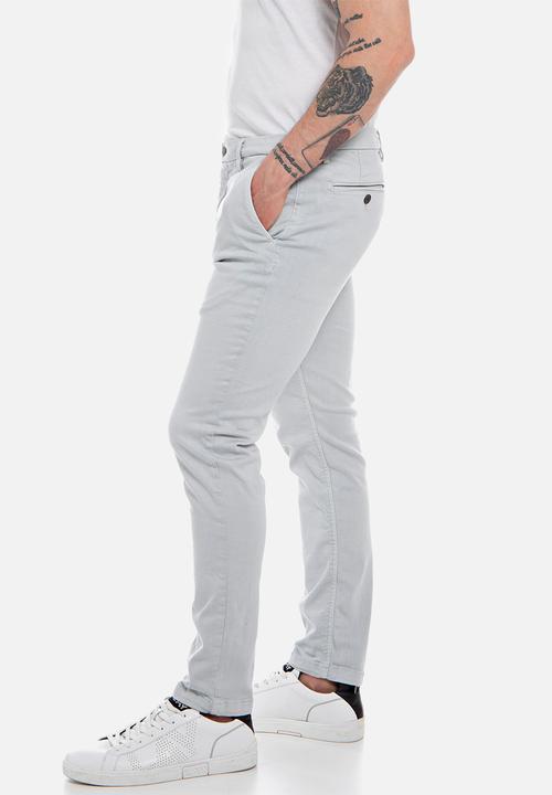 Replay - 10.5 OZ bull hyperflex stretch denim slim - chalk grey