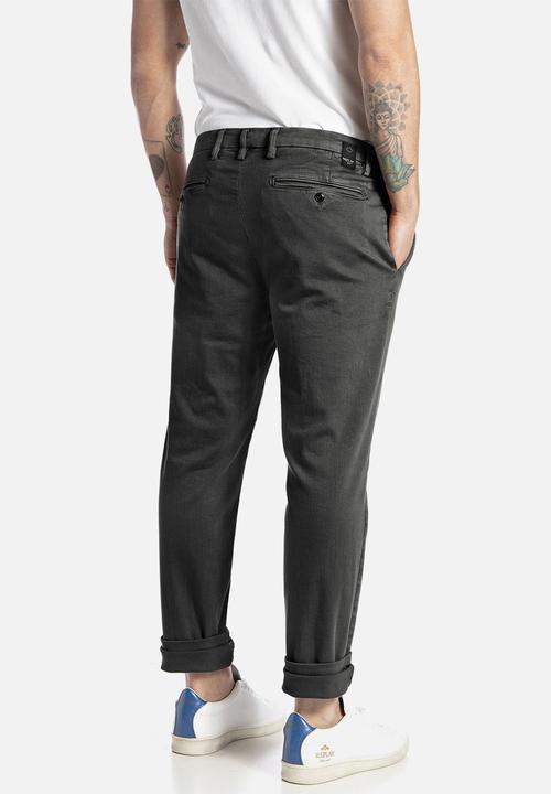 Replay - 10.5 OZ bull hyperflex stretch denim slim - chalk mouse