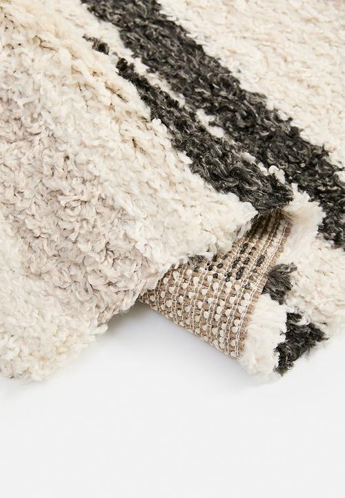 Fotakis - Gippy shaggy rug - graphic cream & black