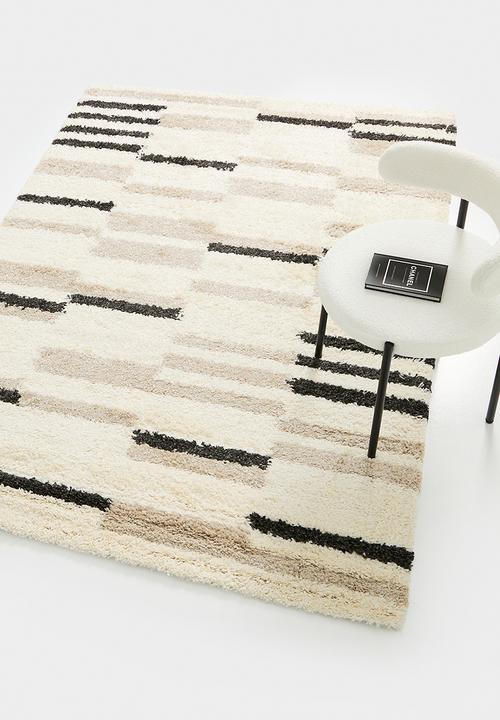 Fotakis - Gippy shaggy rug - graphic cream & black
