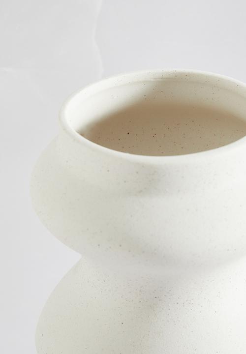 Sixth Floor - Natural ceramic belly vase - white