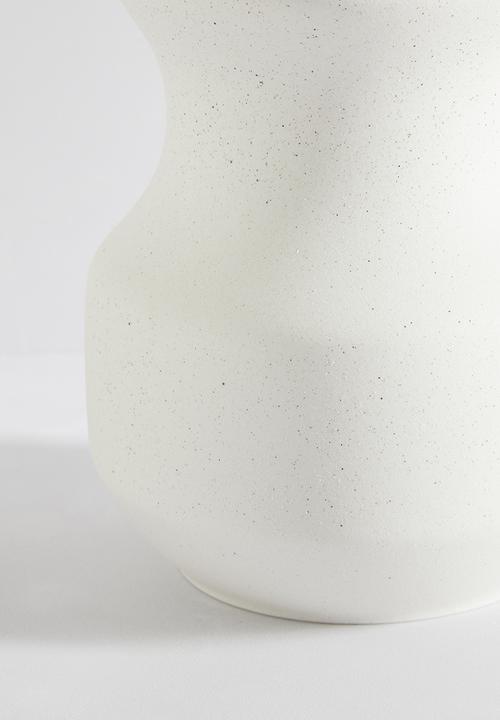 Sixth Floor - Natural ceramic belly vase - white