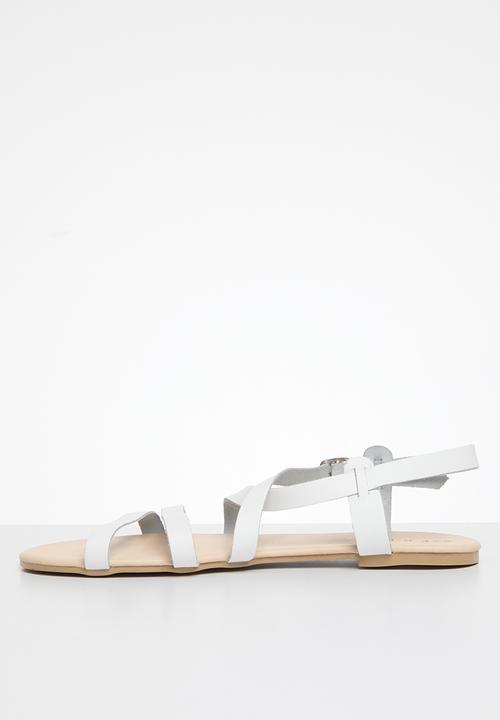 edit - Riley criss cross sandal - white