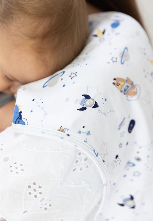 Ree Collective - Burp cloths 2 pack space - grey & white