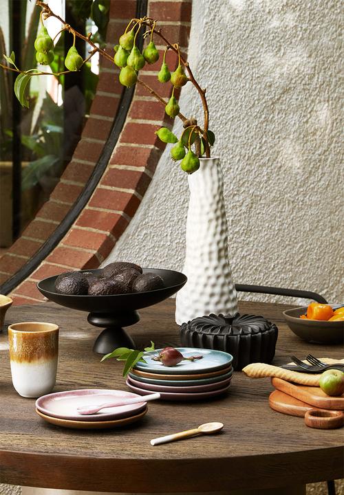 H&M - Stoneware cup - light brown & natural white 
