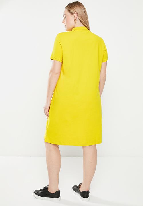 POLO - Plus Kathy short sleeve basic golfer dress - yellow