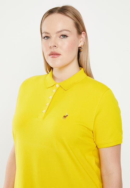 POLO - Plus Kathy short sleeve basic golfer dress - yellow